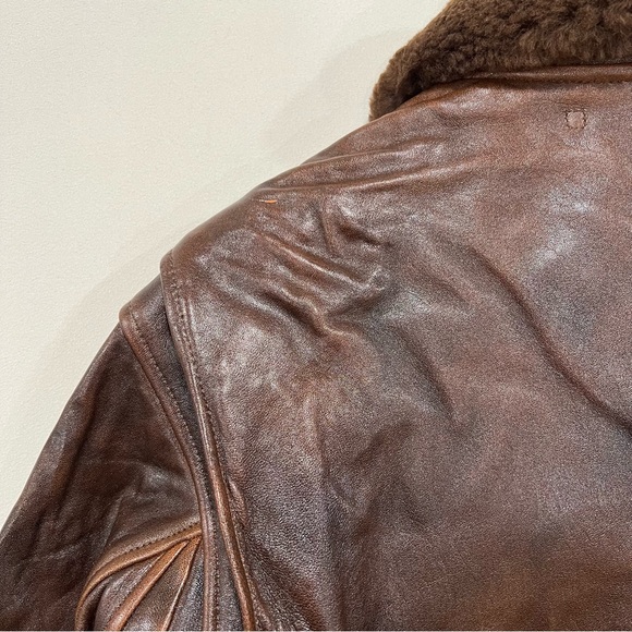 AVIREX CLASSIC PATCHED G-1 FLIGHT AVIATOR JACKET IN BROWN SIZE XL - Picture 15 of 15